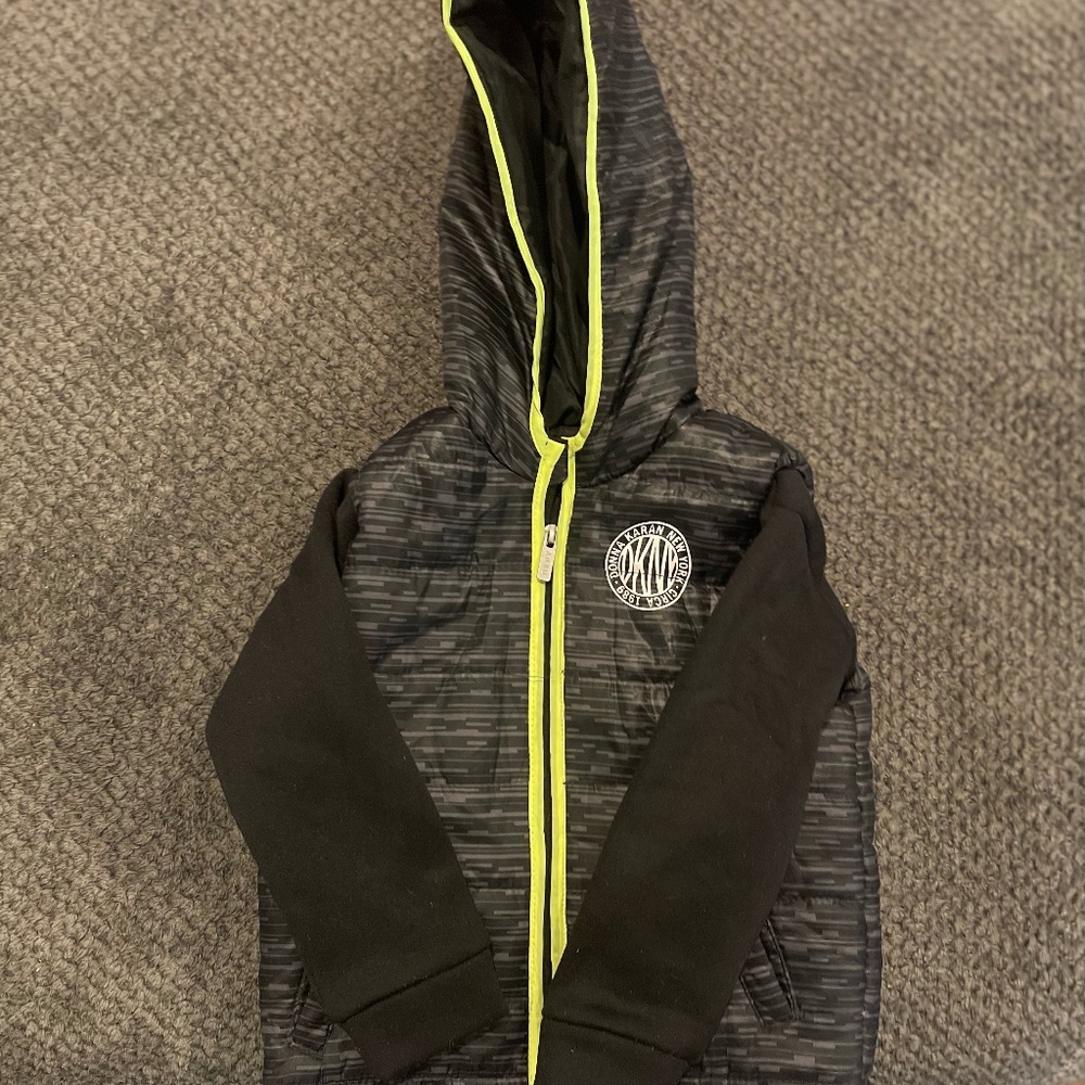 BLACK AND LIME GREEN VEST JACKET